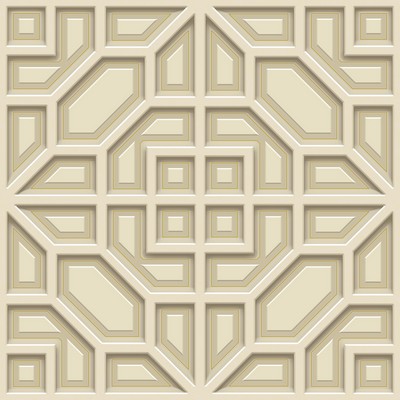 York Wallcovering Asian Lattice Wallpaper Beige