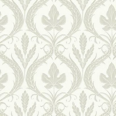York Wallcovering Adirondack Damask Wallpaper Beige/White