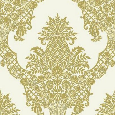 York Wallcovering Pineapple Plantation Wallpaper Gold