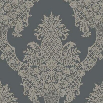 York Wallcovering Pineapple Plantation Wallpaper Gray