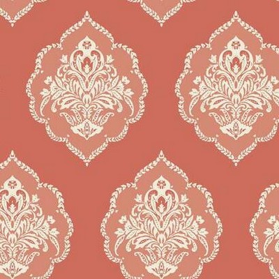York Wallcovering Signet Medallion Dam Wallpaper Coral