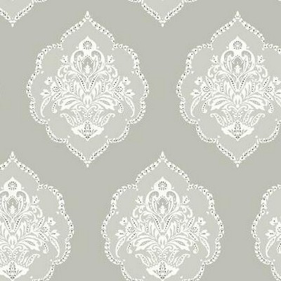 York Wallcovering Signet Medallion Dam Wallpaper Gray