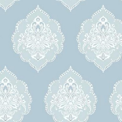 York Wallcovering Signet Medallion Dam Wallpaper Blue