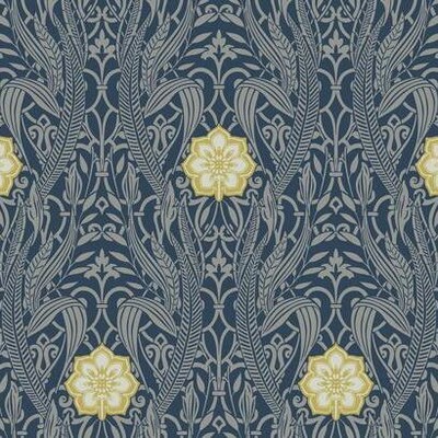 York Wallcovering Gatsby Damask Wallpaper Navy