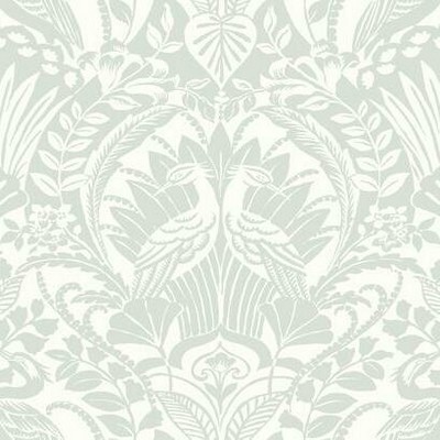 York Wallcovering Egret Damask Wallpaper Green