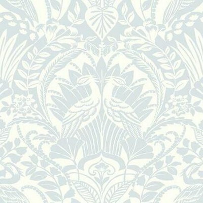 York Wallcovering Egret Damask Wallpaper Blue