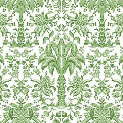 York Wallcovering Palmetto Palm Damask Wallpaper Green