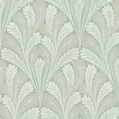 York Wallcovering Shell Damask Wallpaper Green