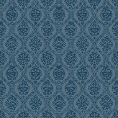 York Wallcovering Petite Ogee Wallpaper Navy