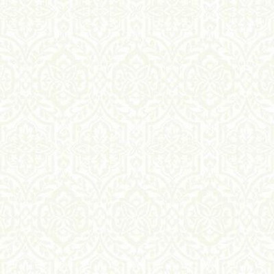 York Wallcovering Catherdral Damask Wallpaper White
