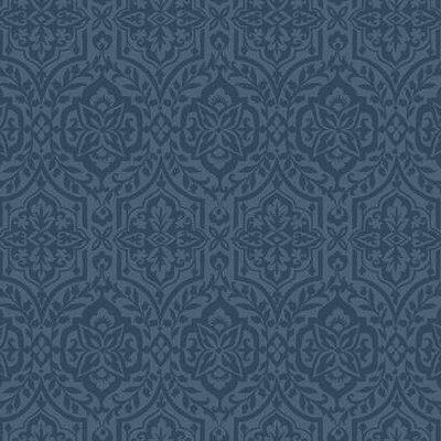 York Wallcovering Catherdral Damask Wallpaper Blue