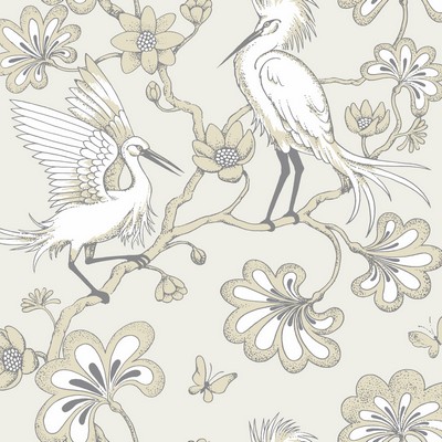 York Wallcovering Egrets Wallpaper Beige