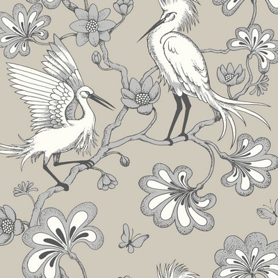 York Wallcovering Egrets Wallpaper Taupe