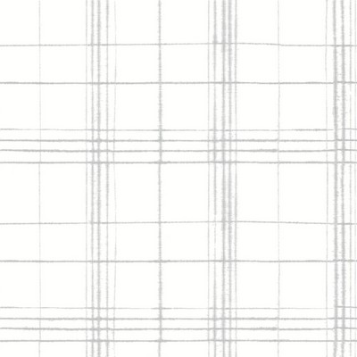 York Wallcovering Farmhouse Plaid Wallpaper Gray/White