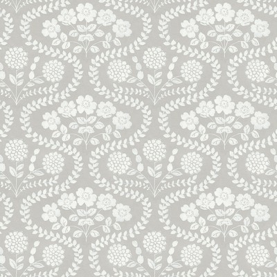 York Wallcovering Folksy Floral Wallpaper Beige/White