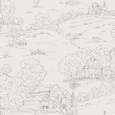York Wallcovering Pasture Toile Wallpaper Beige/Gray