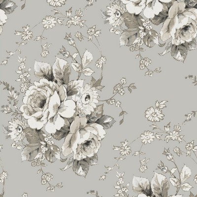 York Wallcovering Heritage Rose Wallpaper Taupe/Linen