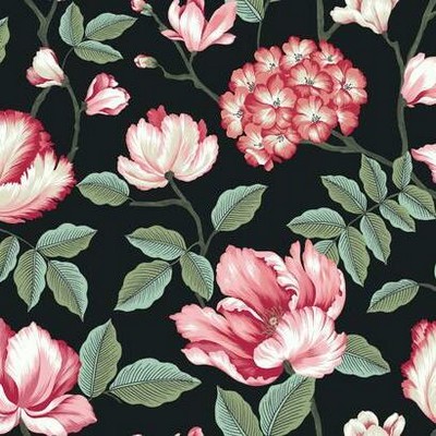 York Wallcovering Morning Garden Wallpaper Black
