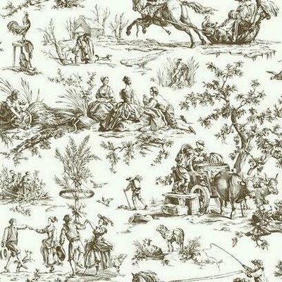 York Wallcovering Seasons Toile Wallpaper Brown