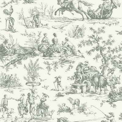 York Wallcovering Seasons Toile Wallpaper Gray