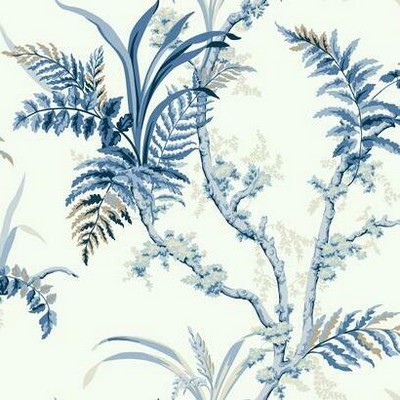 York Wallcovering Enchanted Fern Wallpaper Blue