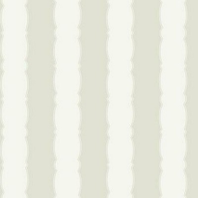 York Wallcovering Scalloped Stripe Wallpaper Off White