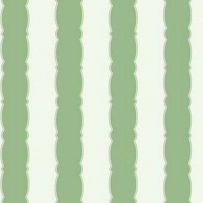 York Wallcovering Scalloped Stripe Wallpaper Green