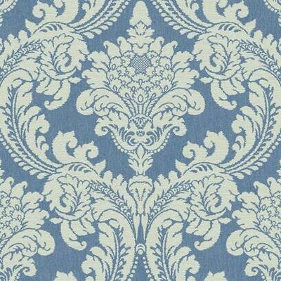 York Wallcovering Tapestry Damask Wallpaper Blue