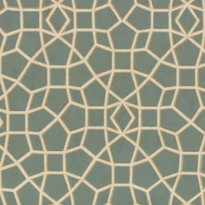 York Wallcovering Sculptural Web Wallpaper Dark Green/Gold