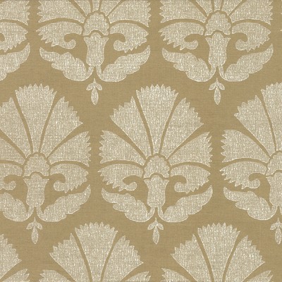 York Wallcovering Ottoman Fans Wallpaper Gold/White