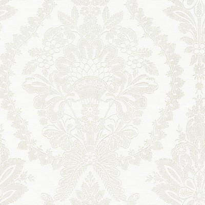York Wallcovering Heritage Damask Wallpaper White/Beige