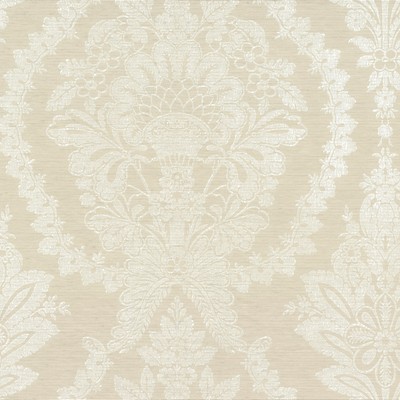 York Wallcovering Heritage Damask Wallpaper Beige/White