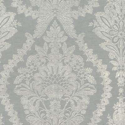 York Wallcovering Heritage Damask Wallpaper Silver/Lt Grey