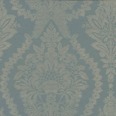 York Wallcovering Heritage Damask Wallpaper Blue