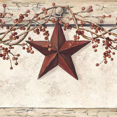 York Wallcovering Hanging Star Border Off White/Khaki