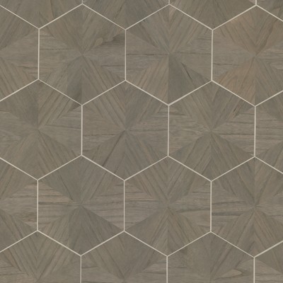 York Wallcovering Hexagram Wood Veneer Wallpaper Brown