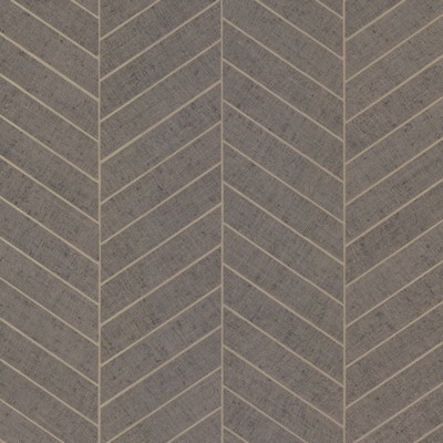 York Wallcovering Atelier Herringbone Wallpaper Gray