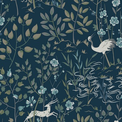 York Wallcovering Aspen Wallpaper Dark Blue