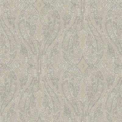 York Wallcovering Ascot Damask Wallpaper Off White