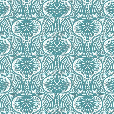 York Wallcovering Lotus Palm Wallpaper Aqua