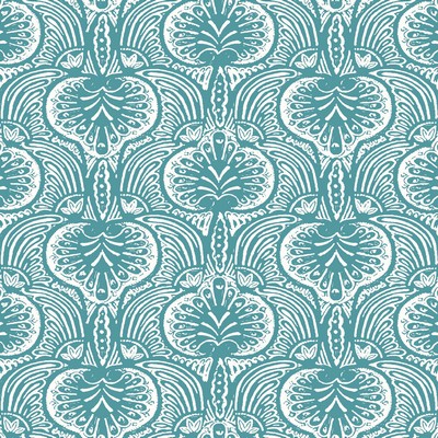 York Wallcovering Lotus Palm Wallpaper Aqua