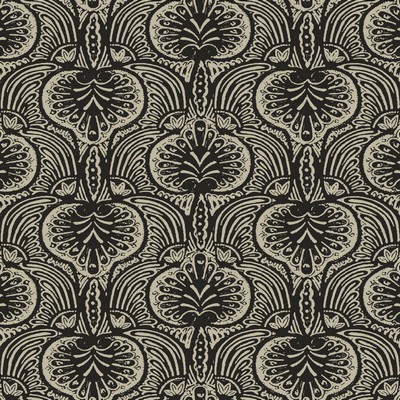 York Wallcovering Lotus Palm Wallpaper Off White/Black