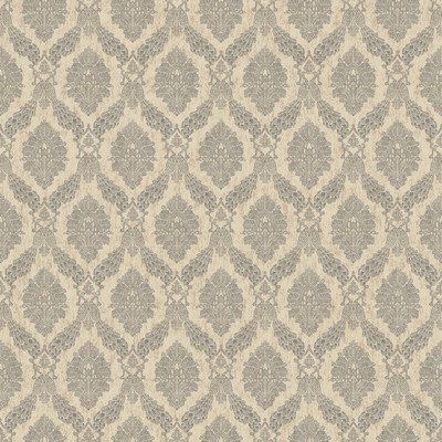 York Wallcovering Peacock Damask Wallpaper Beige