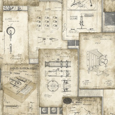 York Wallcovering Patent Pending Wallpaper Tan