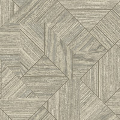 York Wallcovering Wood Geometric Wallpaper Grey