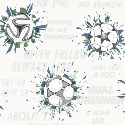 York Wallcovering Soccer Ball Blast Wallpaper Navy/Kelly