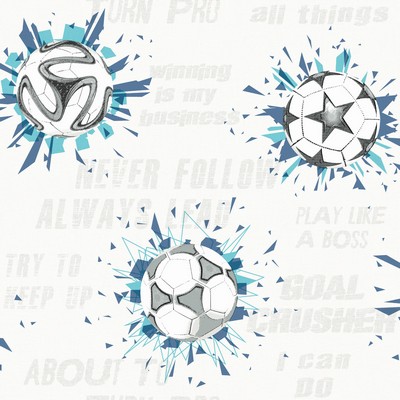 York Wallcovering Soccer Ball Blast Wallpaper Blue/Aqua