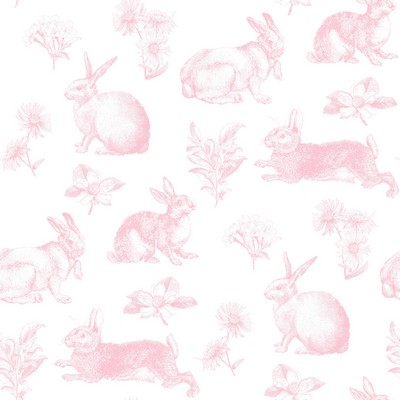 York Wallcovering Bunny Toile Wallpaper Pink