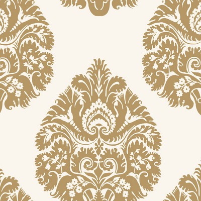 York Wallcovering Teardrop Damask Wallpaper Gold 