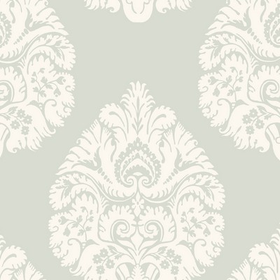 York Wallcovering Teardrop Damask Wallpaper Light Grey